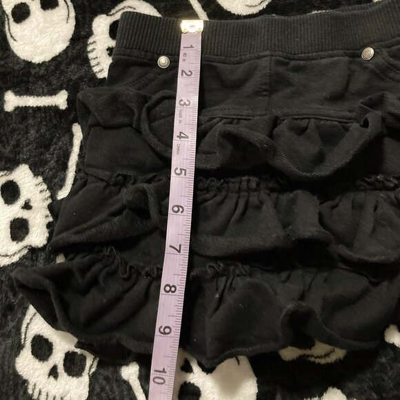 CALVIN KLEIN Little girl's black frilly tiered mini skirt ~ Goth kids size 4 5 6 - Picture 5 of 8